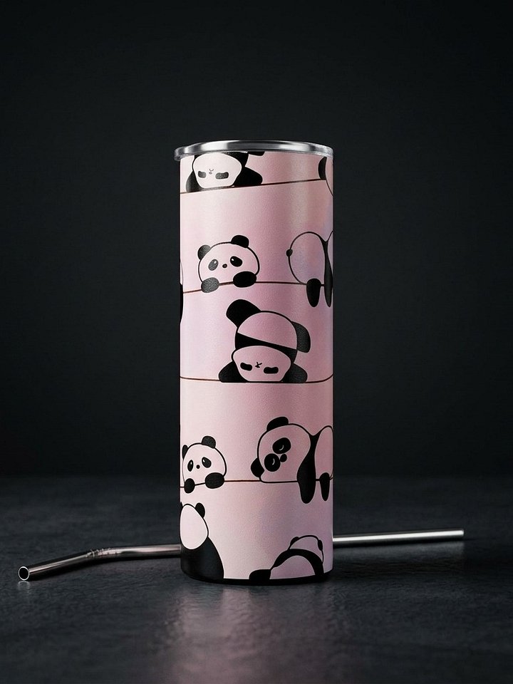 Blush Panda Stainless Steel Tumbler with Straw product image (2)