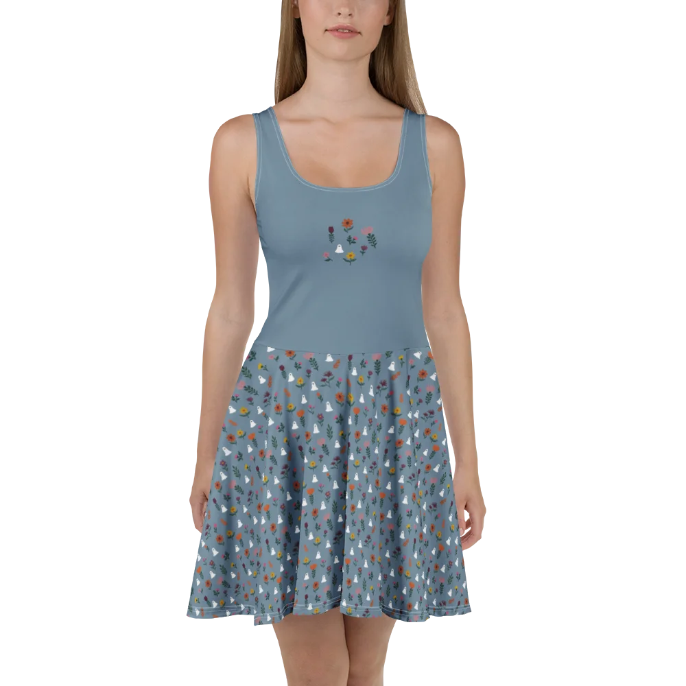 Ghostly Floral Skater Dress product image (2)