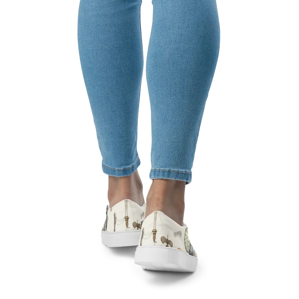 Women's Slip-On Canvas Shoes 💀 Vintage Vibe Skulls product image (6)