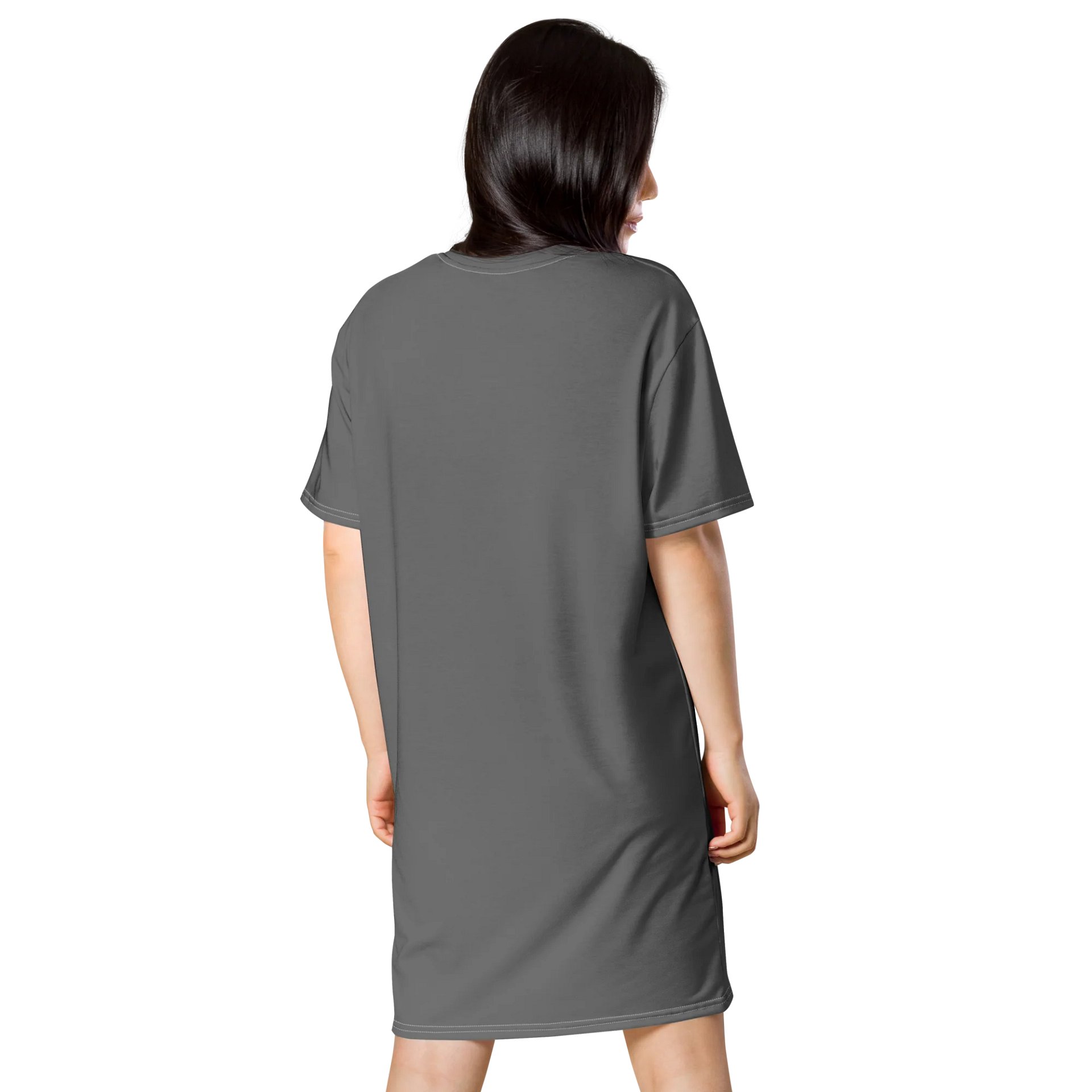 Grey Oversized T-Shirt Dress | Stretchy Fabric | Casual or Formal Style | Sizes 2XS-6XL | Exclusive Design product image (2)