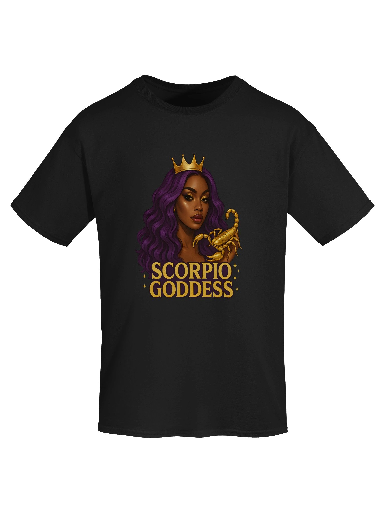 Scorpio Goddess Purple Hair Crown Tee product image (27)