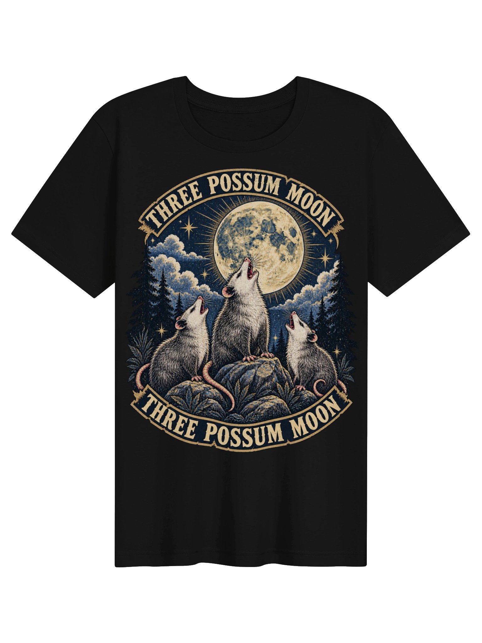 Three Possum Moon — Vintage Howling Possum Graphic Tee product image (5)