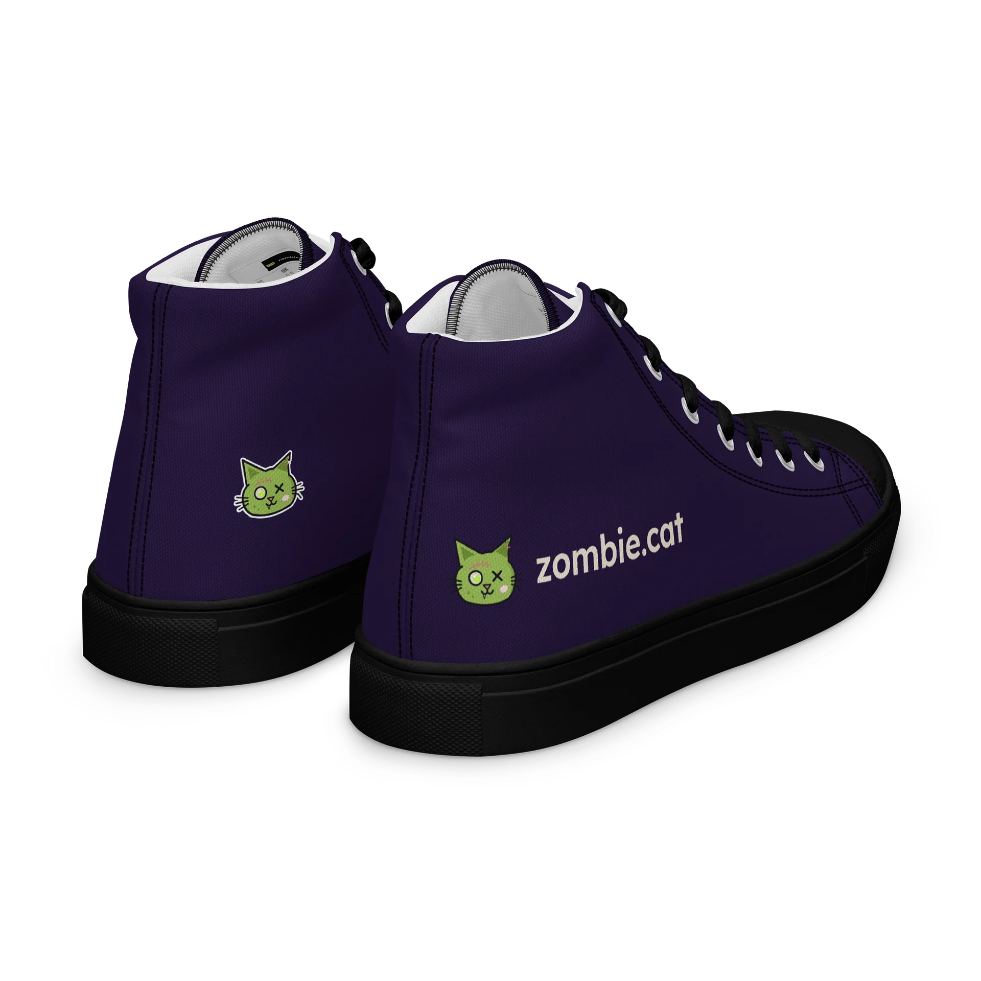 Zombie Cat Kana Women's High Top Canvas Shoes product image (10)