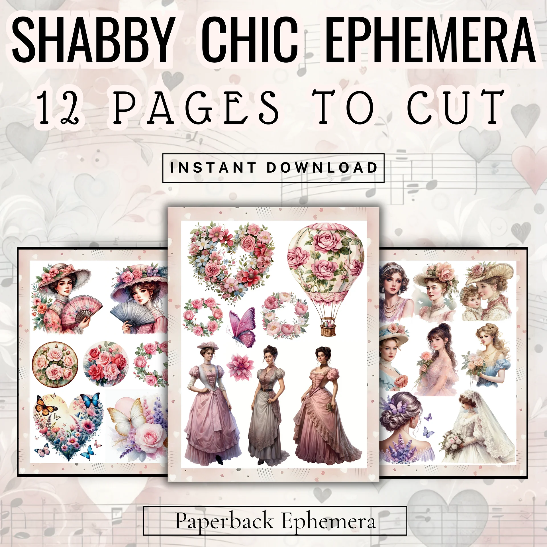 Shabby Chic Victorian Ephemera PDF – 130+ Printable Fussy Cuts for Junk Journals product image (2)