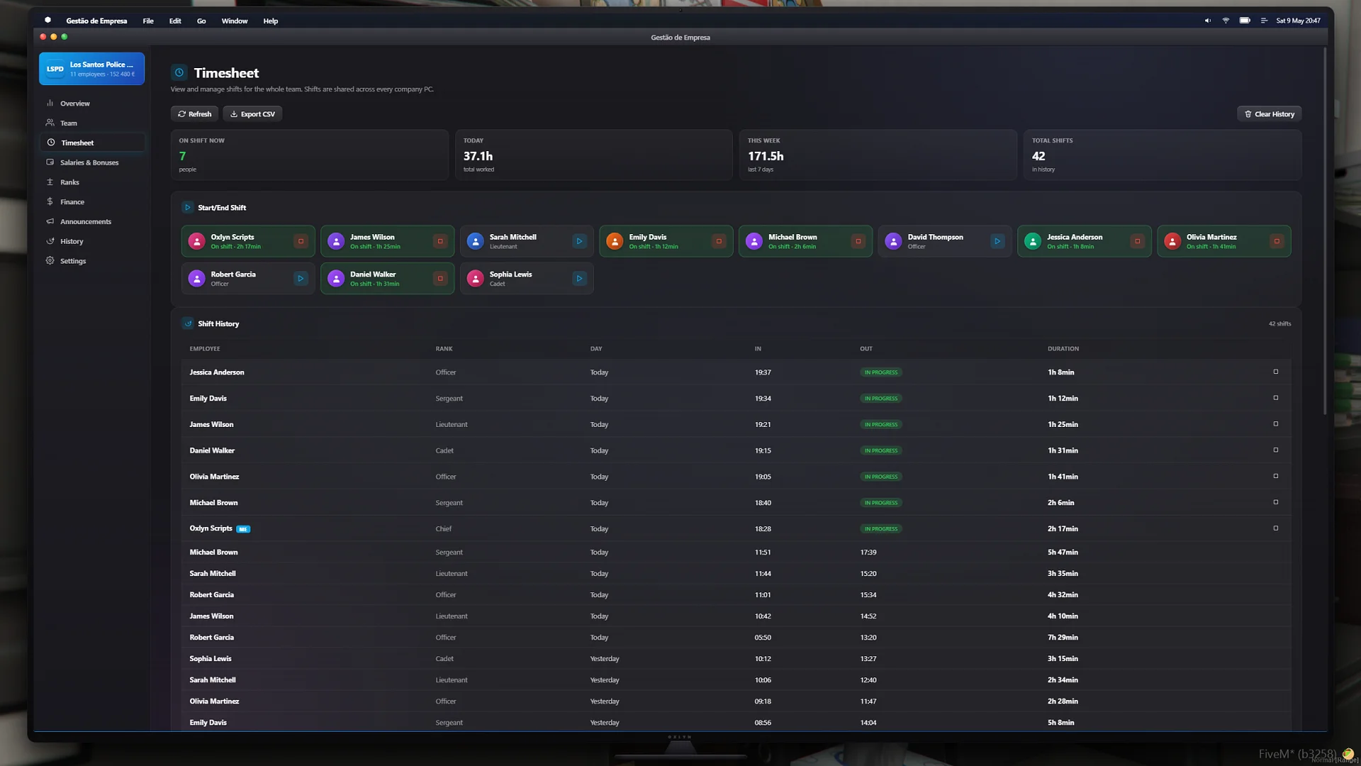FiveM Boss Menu Script 💼 Any Job, Employee Management & macOS Design (ESX/QB/QBox) product image (3)