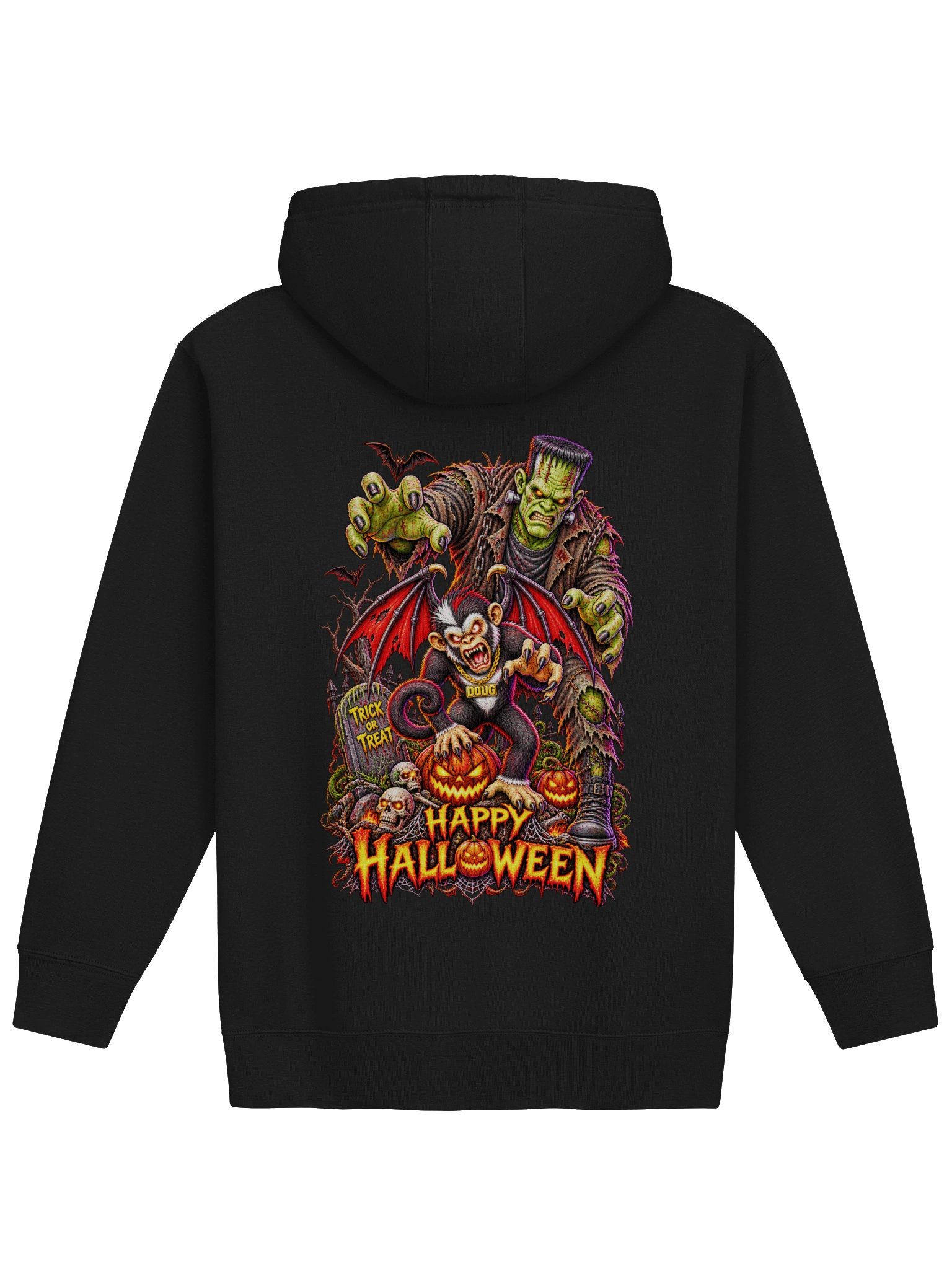 Doug/Frankenstein Happy Halloween Heritage Unisex Premium Hoodie product image (19)