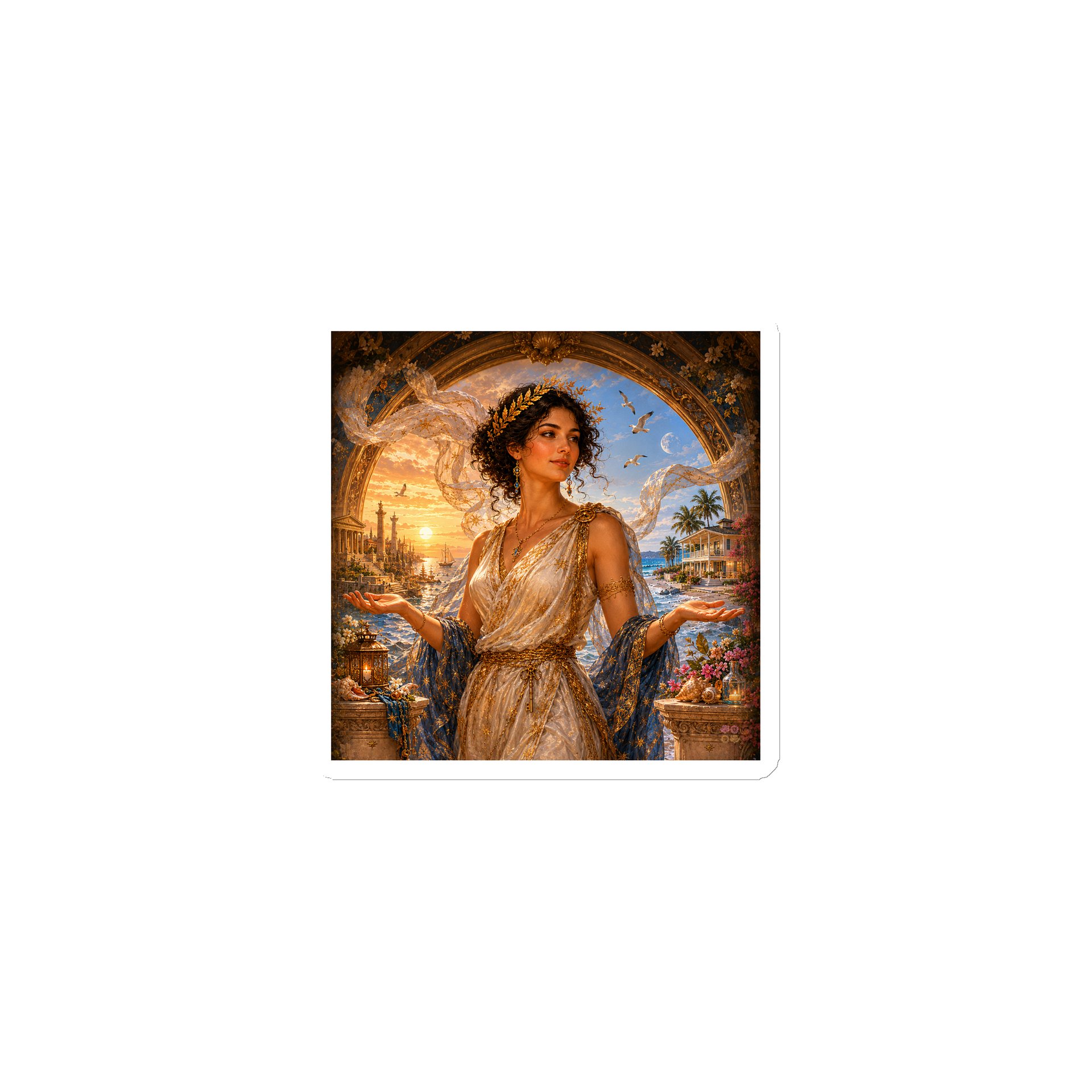 Goddess Fortuna Two Altars Vinyl Magnet product image (1)