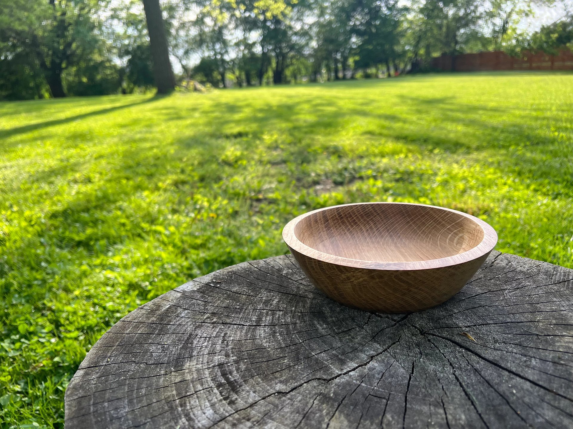 Hand-Turned Oak Bowl — 6.75” Rustic Charm with a Modern Touch product image (6)