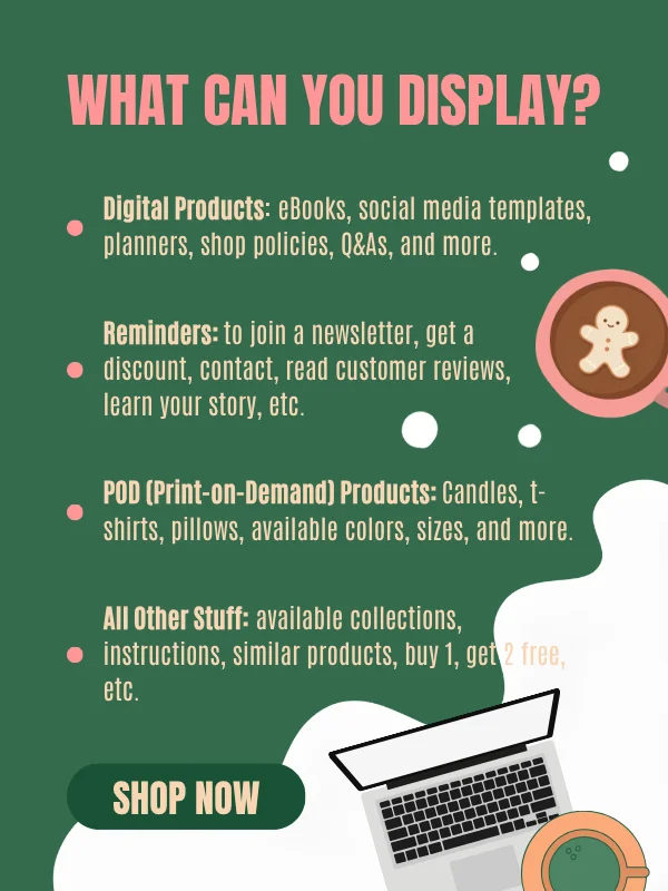 Cute Coquette Christmas Etsy Listing Templates (Canva) product image (8)