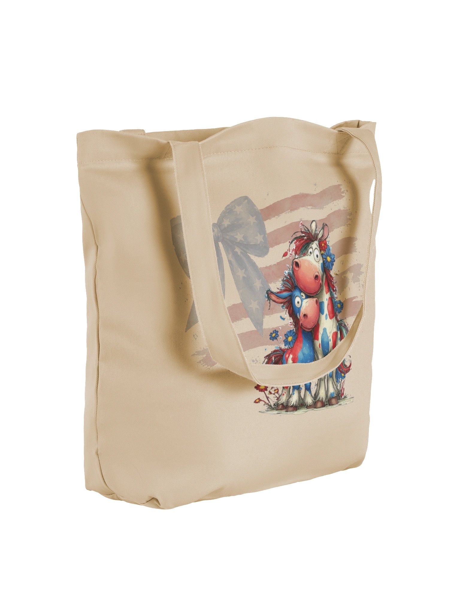 Patriotic Horse Tote Bag, Honey's Heart, Country Horse Lover Gift, Americana Farmhouse Market Bag product image (4)