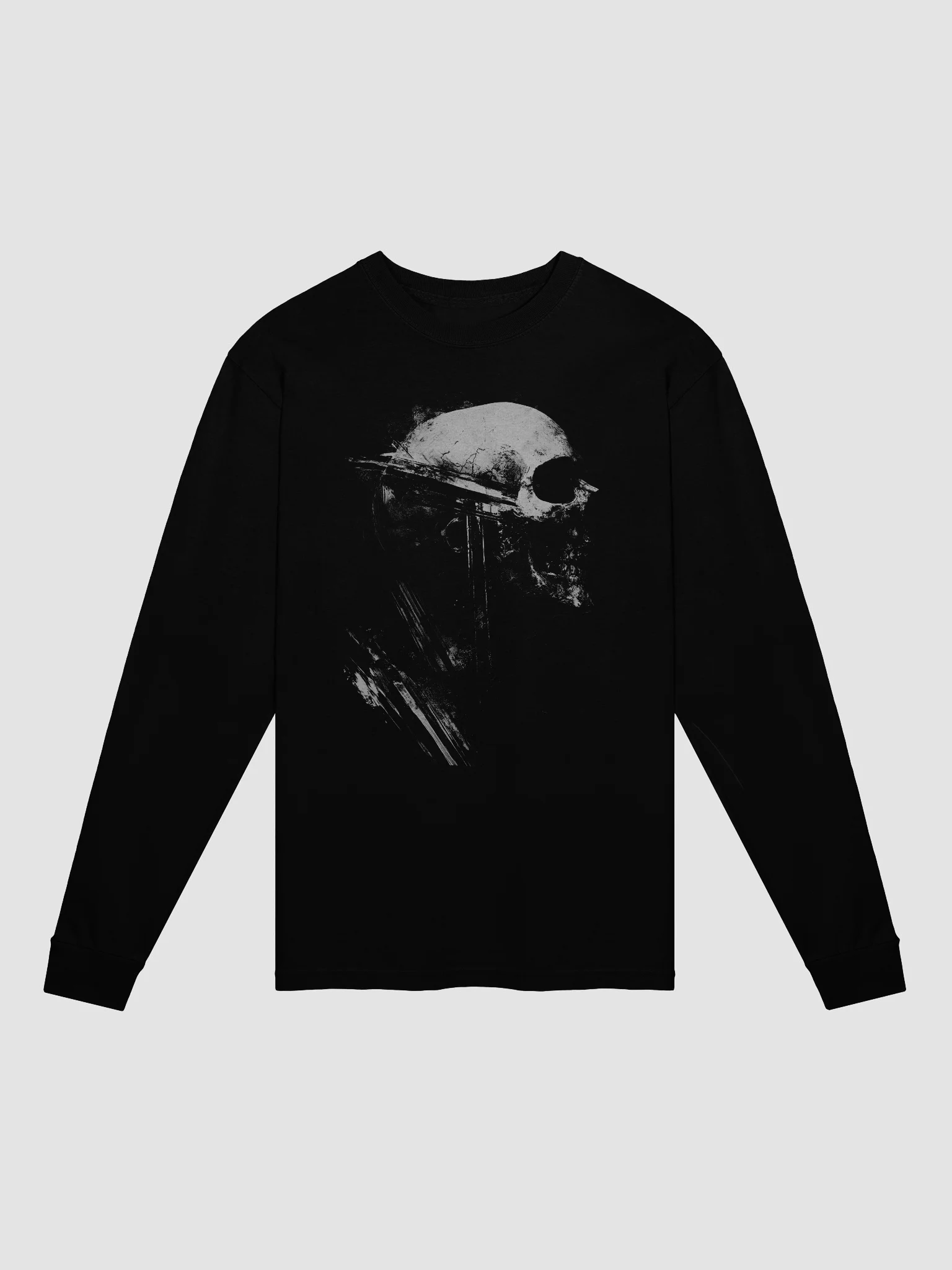 Raven Skull Black Long Sleeve Shirt product image (1)