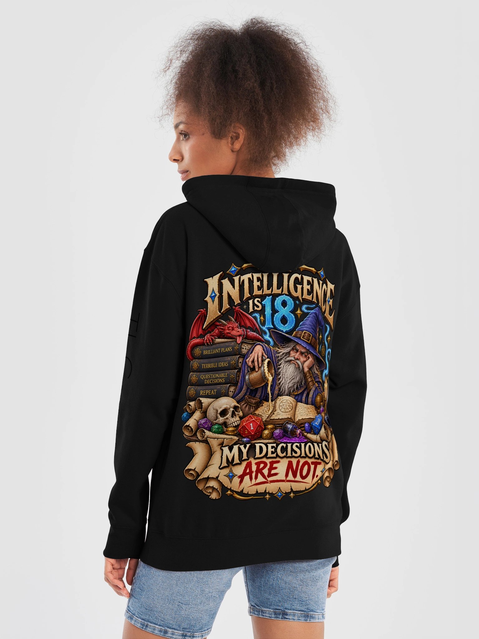 MY INTELLIGENCE IS 18 Fantasy D&D Hoodie product image (1)