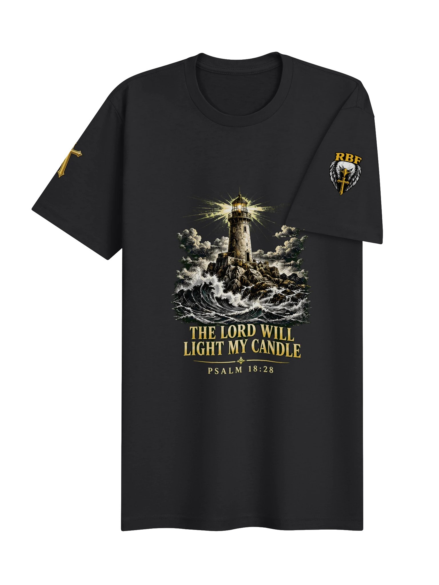 Light & Strength Scripture T-Shirt — Black product image (4)