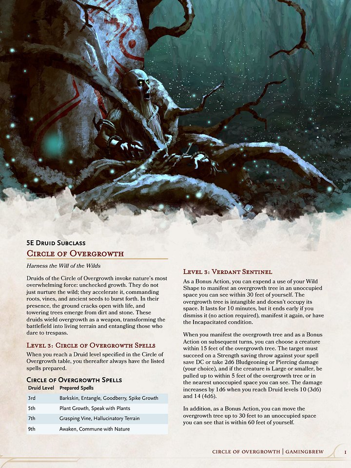 Circle of Overgrowth | 5.5E Druid Subclass product image (2)