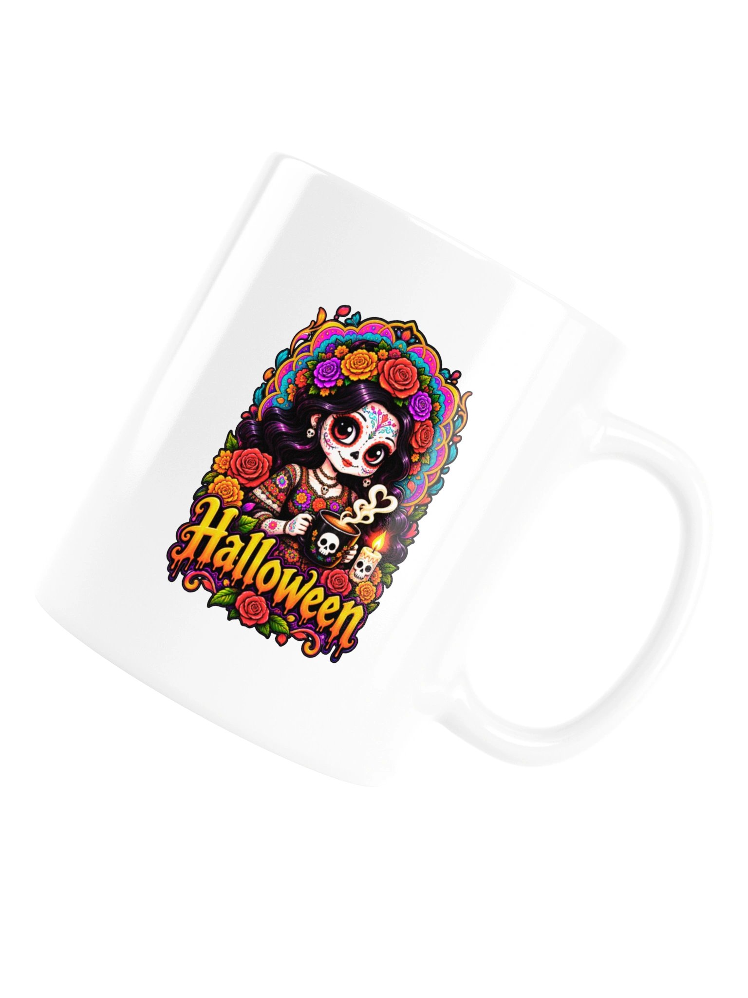 Day of the Dead Coffee Mug – Sugar Skull & Roses product image (17)