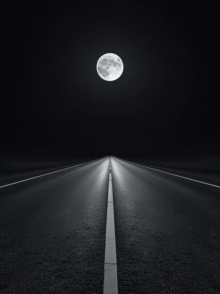 Moonlit Road Framed Poster product image (1)
