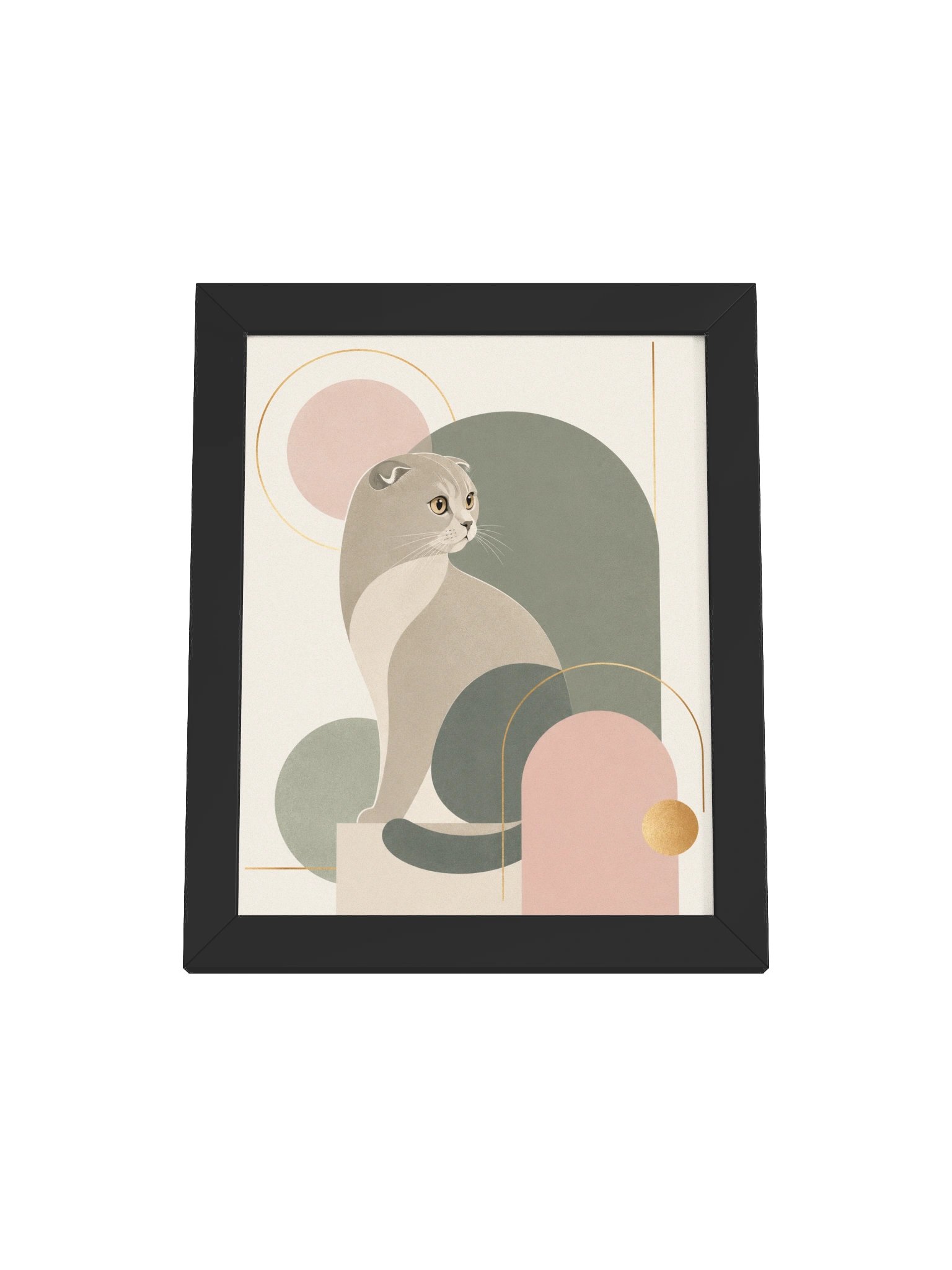 Pastel Cat Geometric Art Framed Poster product image (1)