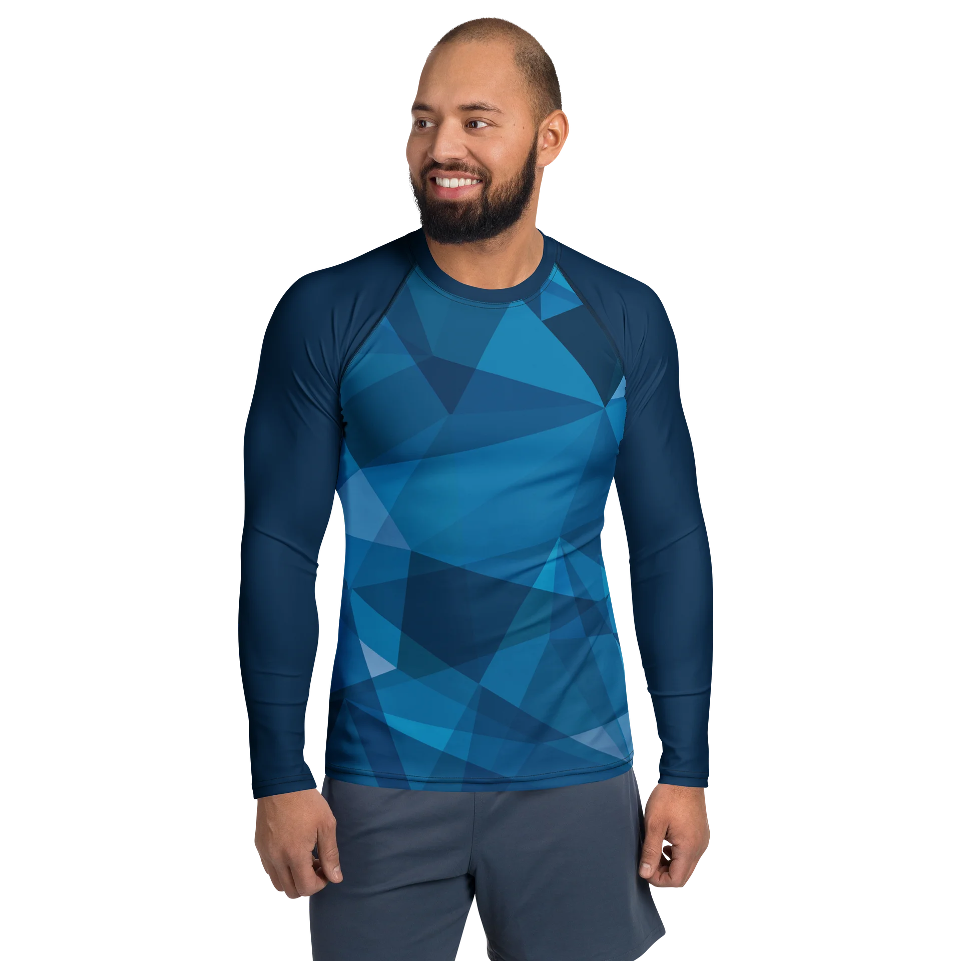 Blue Geometric Rash Guard product image (1)