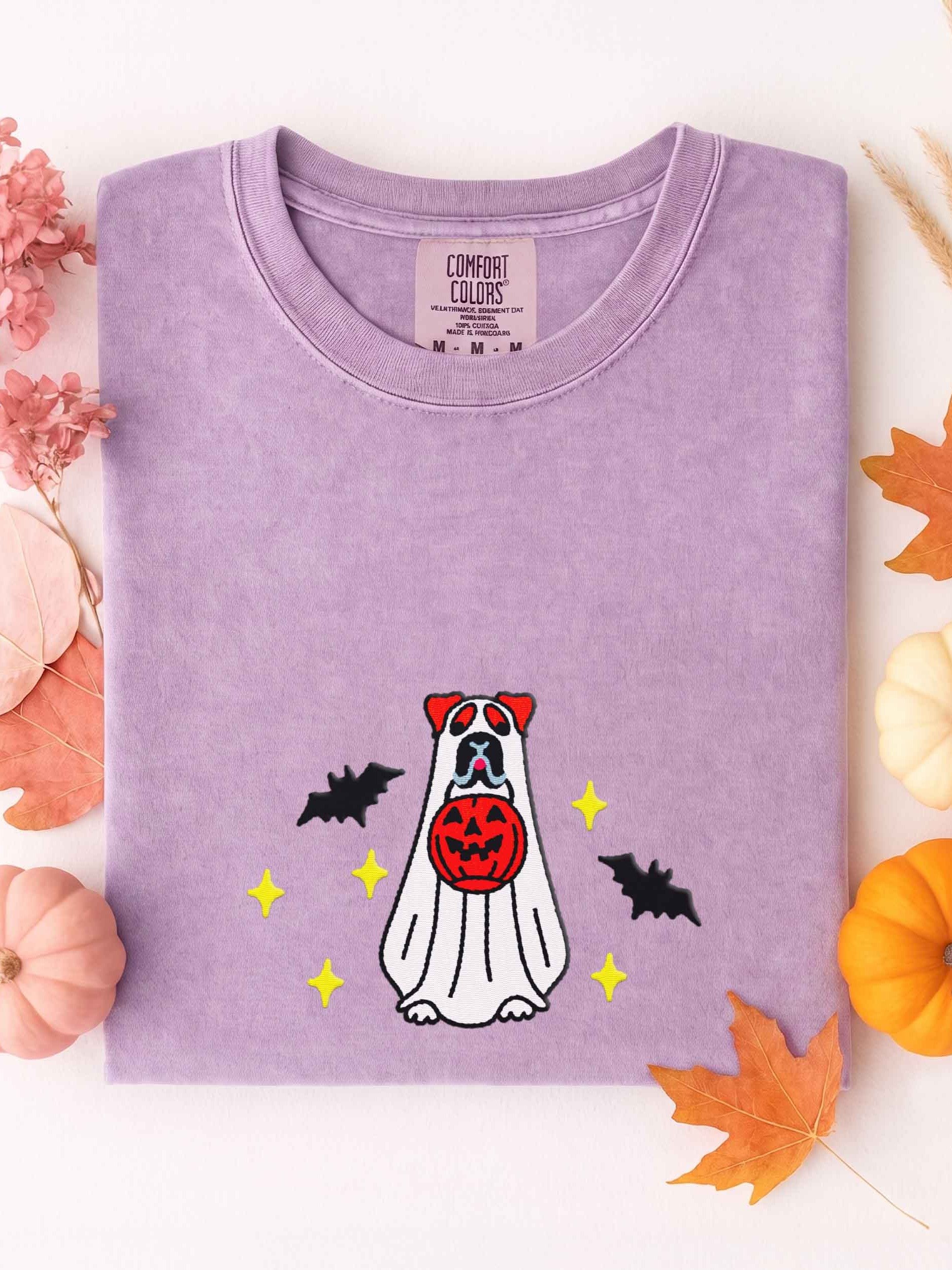 Halloween Boxer Dog(Red) Embroidered T-Shirt product image (1)