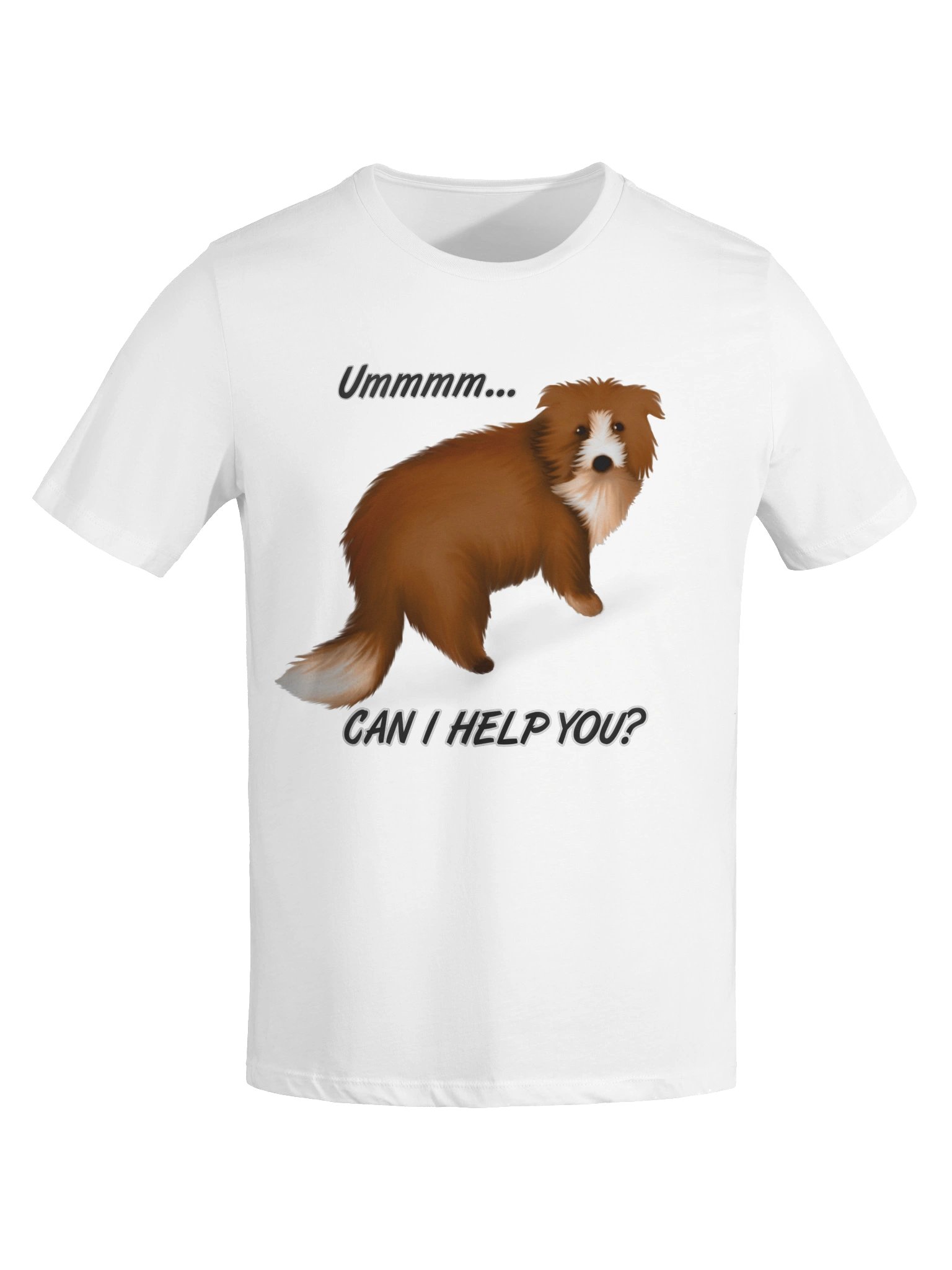 Dog "Ummm... Can I Help You?" T-Shirt. Women's Bella+Canvas Supersoft Relaxed-fit T-Shirt product image (4)