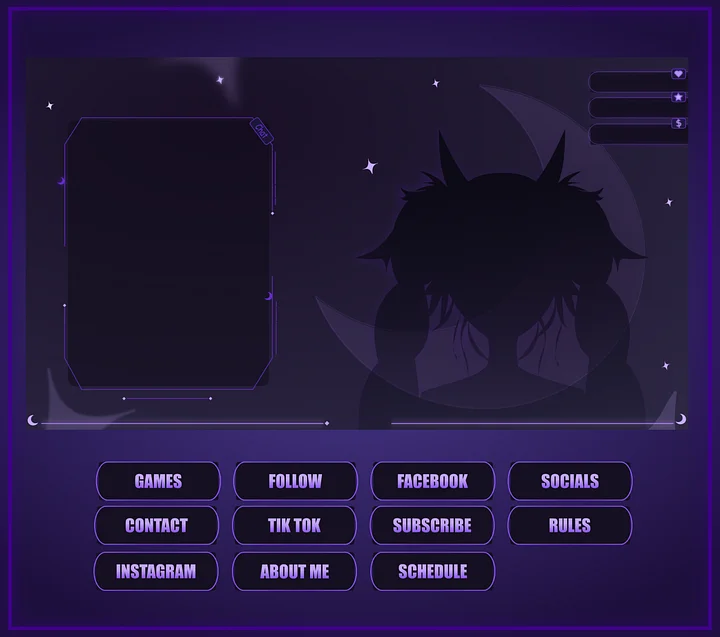 Gothic VTUBER Stream Overlay Animated product image (2)