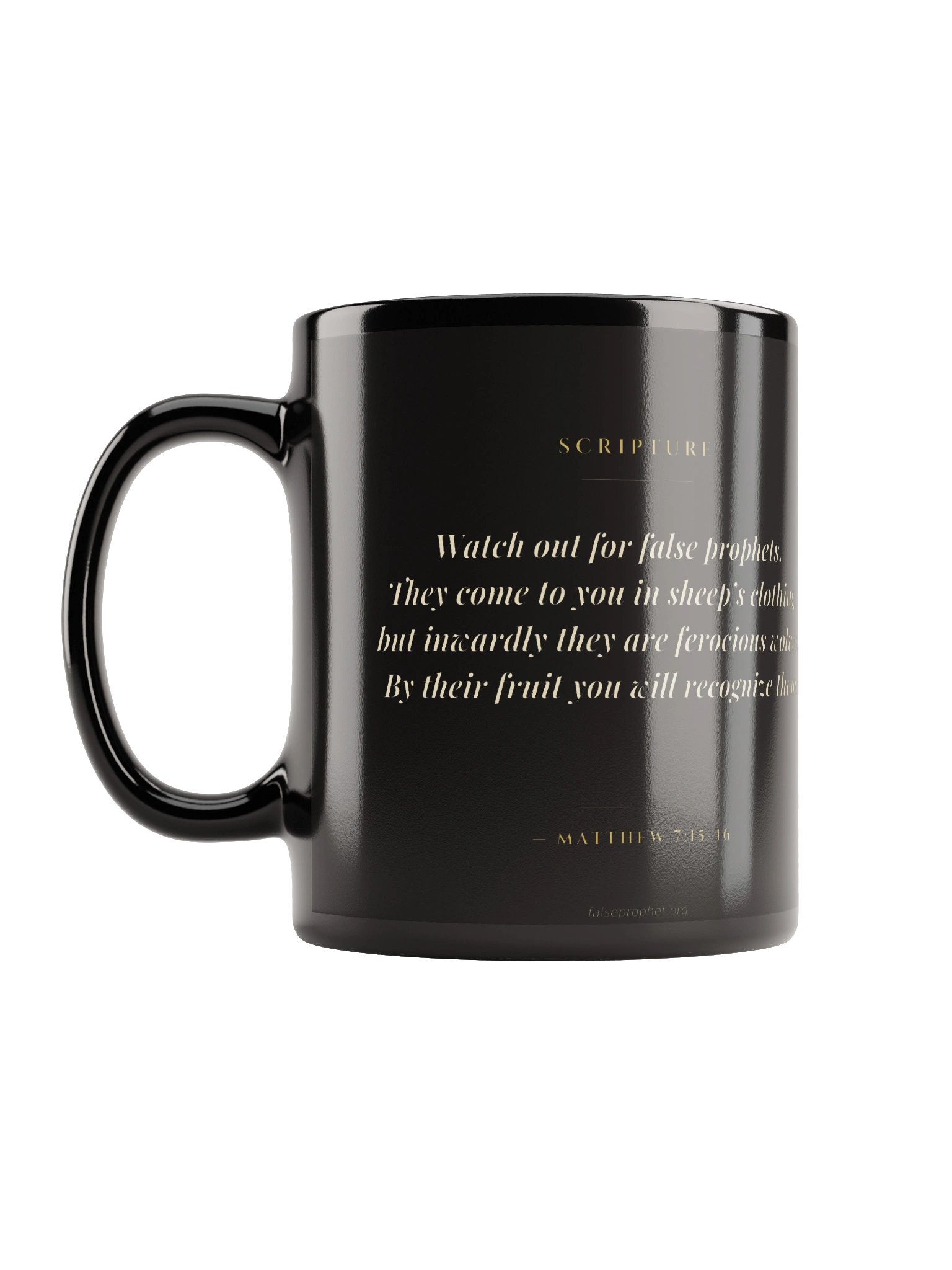 Matthew 7:15/Beware False Prophets Mug (Black) product image (1)