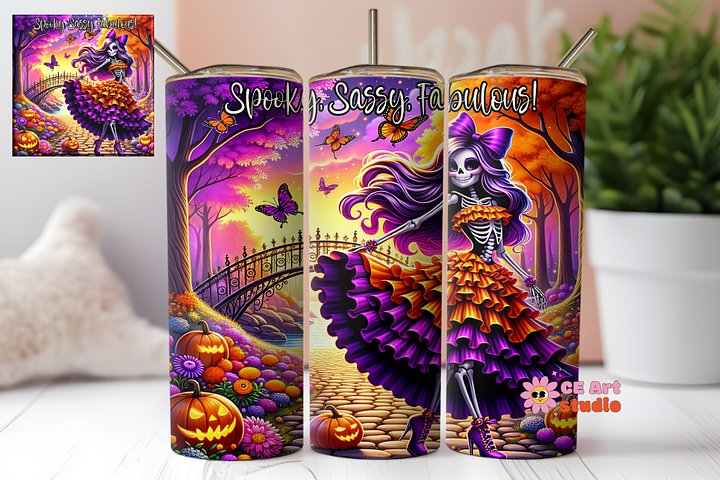 Spooky, Sassy, Fabulous! Tumbler Wrap PNG product image (1)