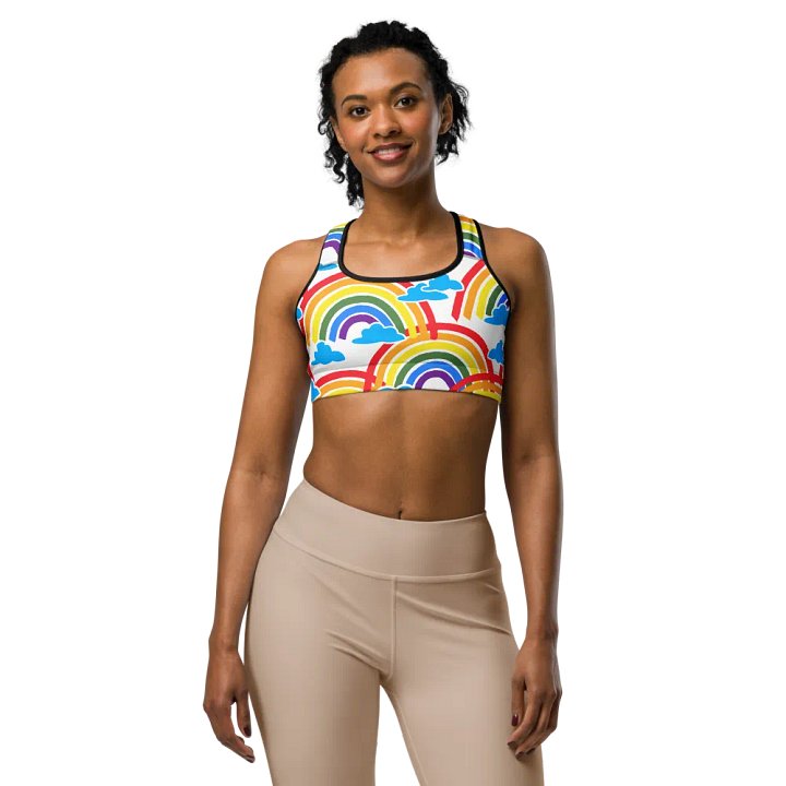 Whimsical Rainbow Clouds Sports Bra product image (1)