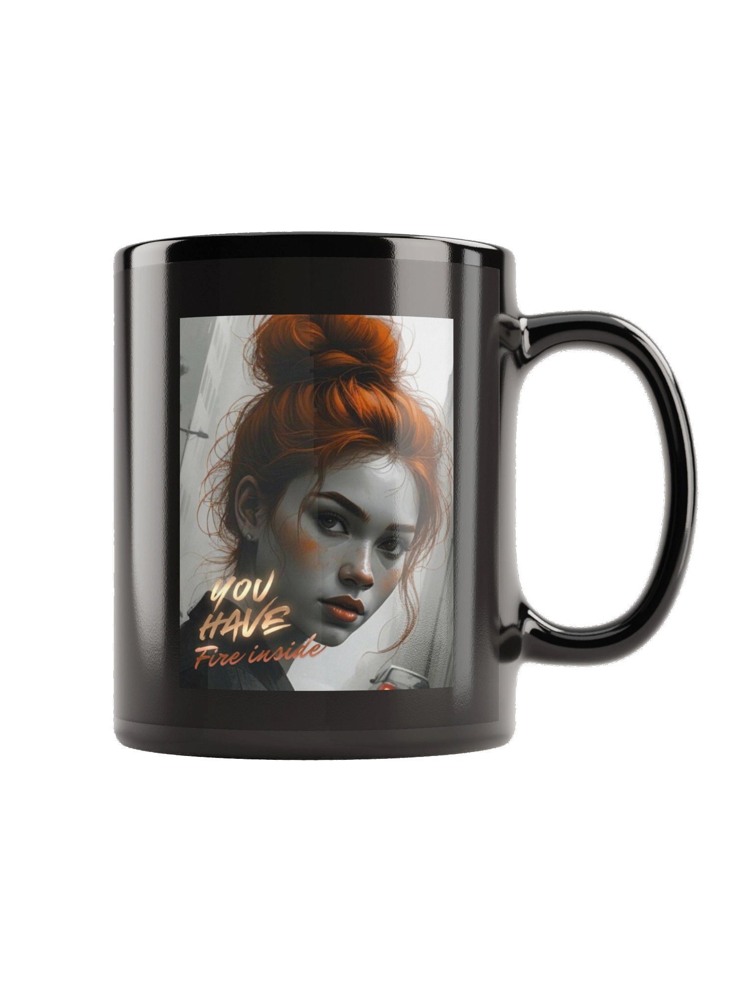 Mind Matter- You Have Fire Inside- Black Glossy Mug product image (3)