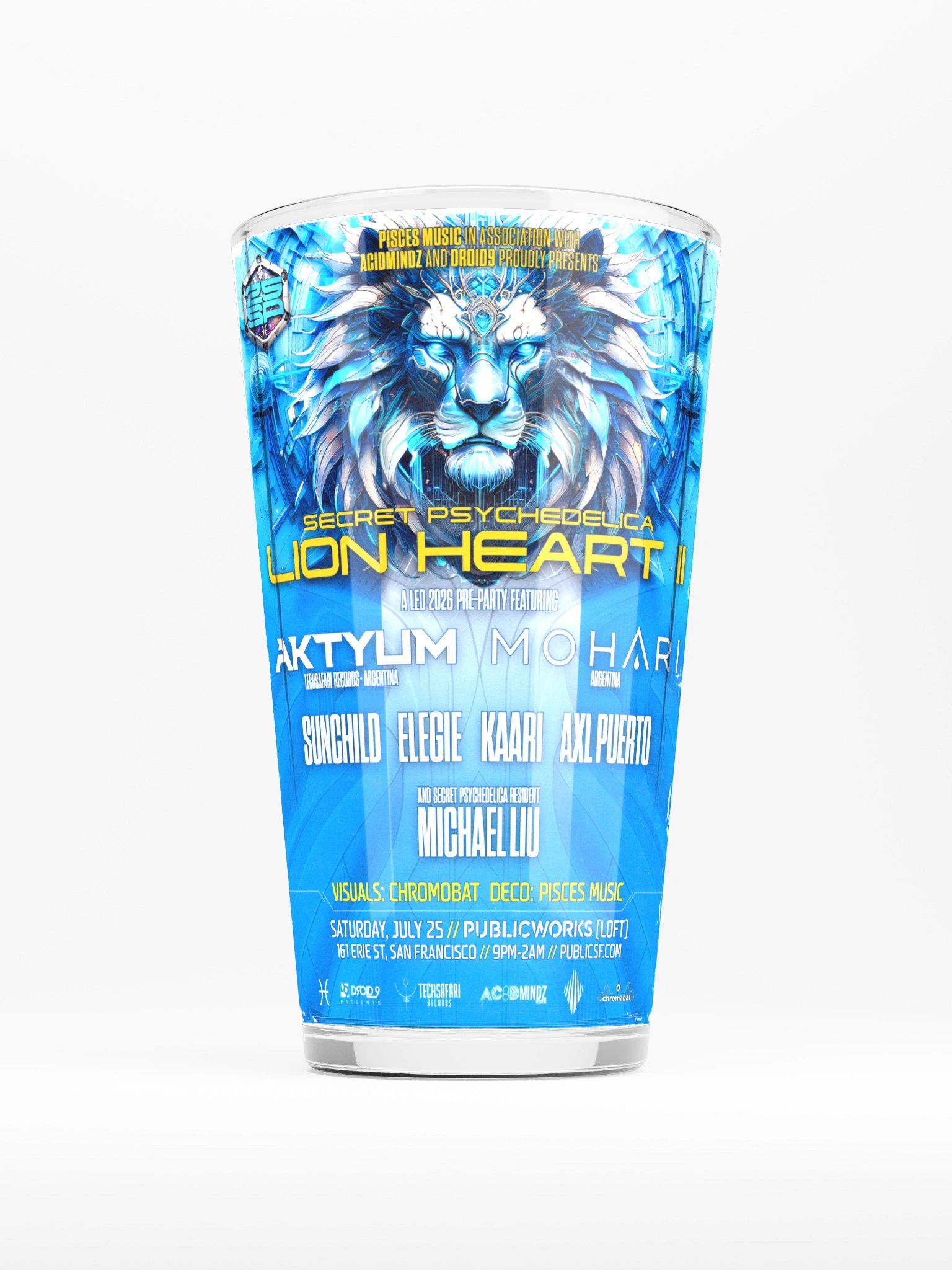 Lion Heart II Shaker Pint Glass product image (1)