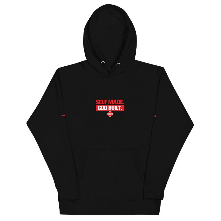 GBMT “Self Made. God Built.” Hoodie – Red & White Statement Edition product image (4)