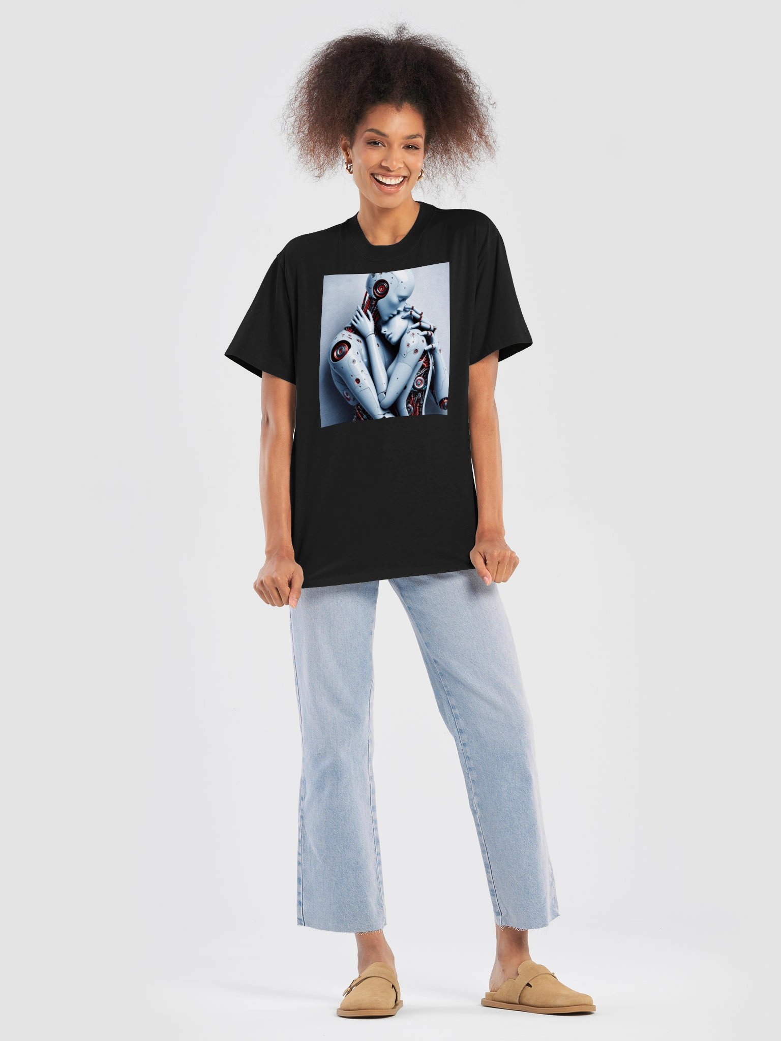 Synthetic Embrace | Neon Noir Cyber Tee product image (7)