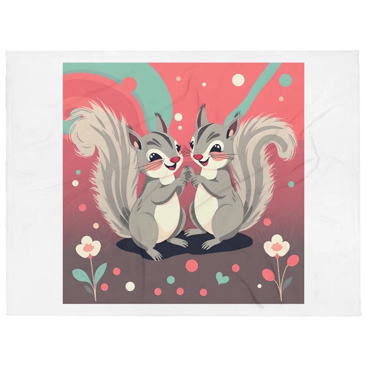 Whimsical Squirrel Love Throw Blanket product image (1)