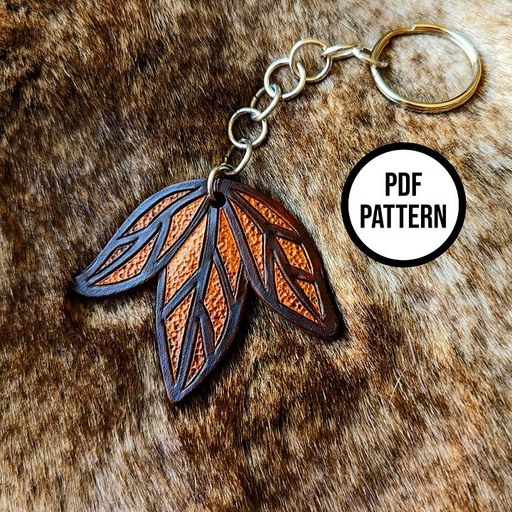Hobbit Leaf Leather Keychain - PDF Pattern product image (1)