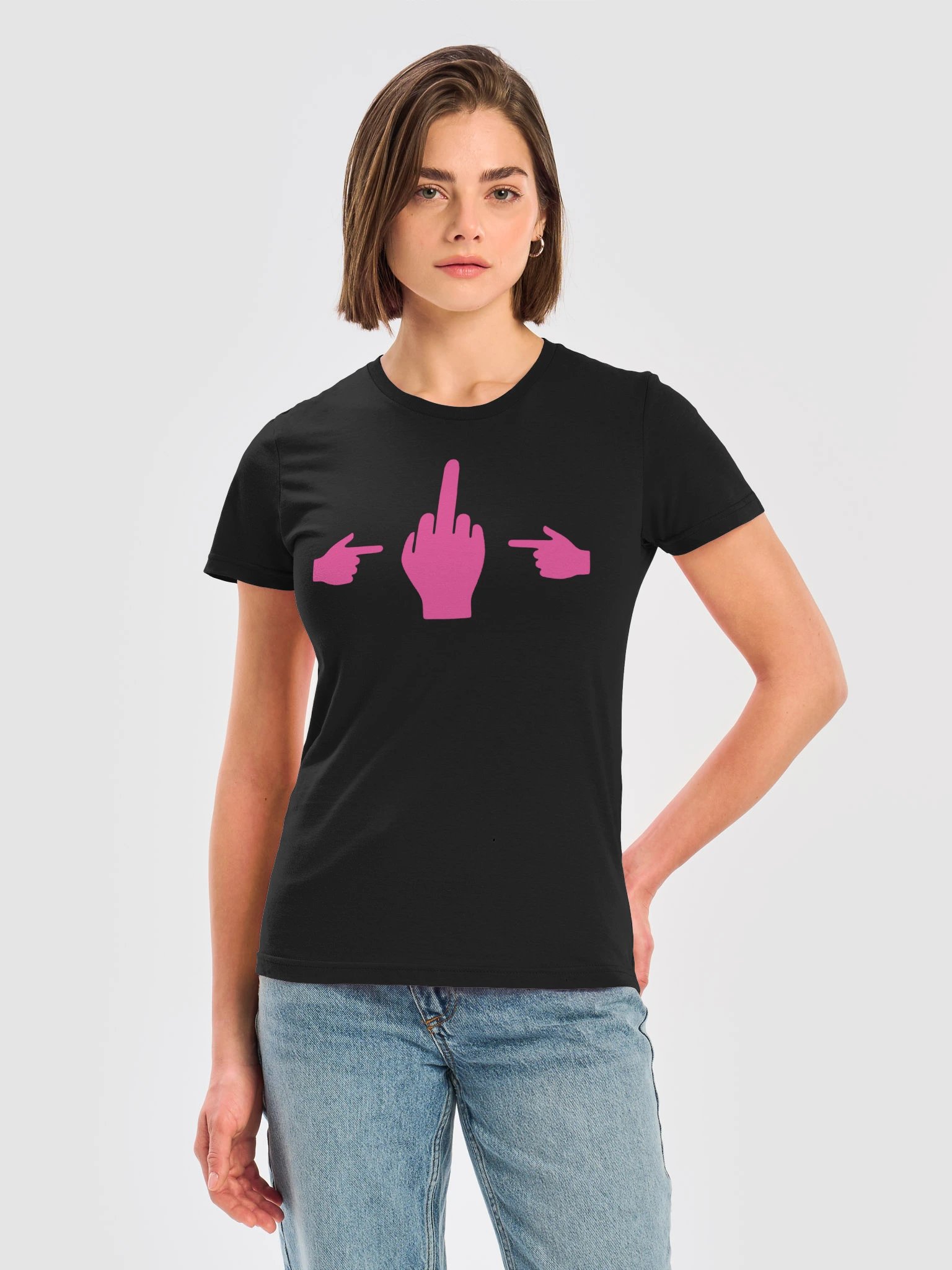 No Middle Finger Point ShopCo Pink Gildan Women's Tee product image (17)