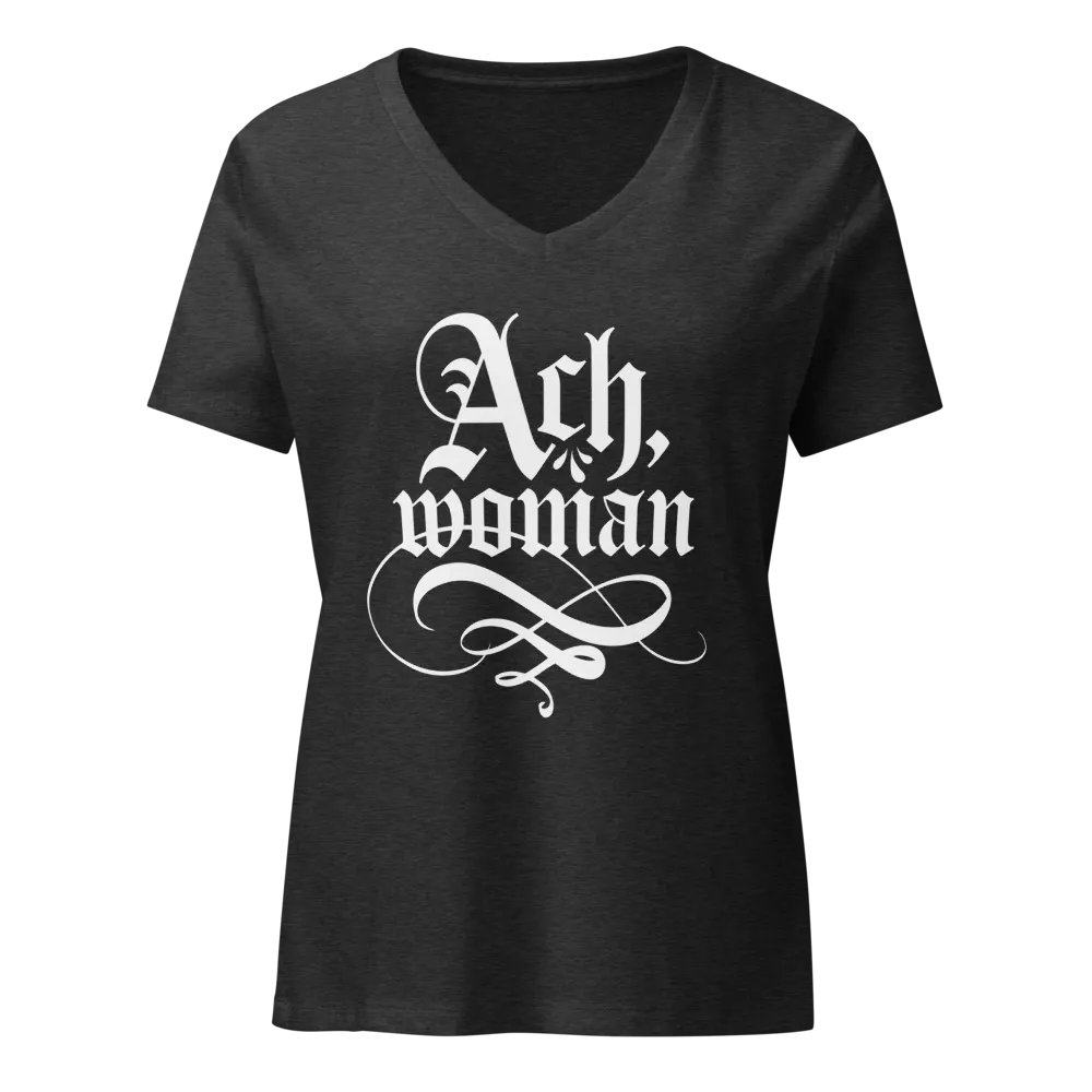 "Ach, Woman" Women's V-neck T-shirt product image (1)