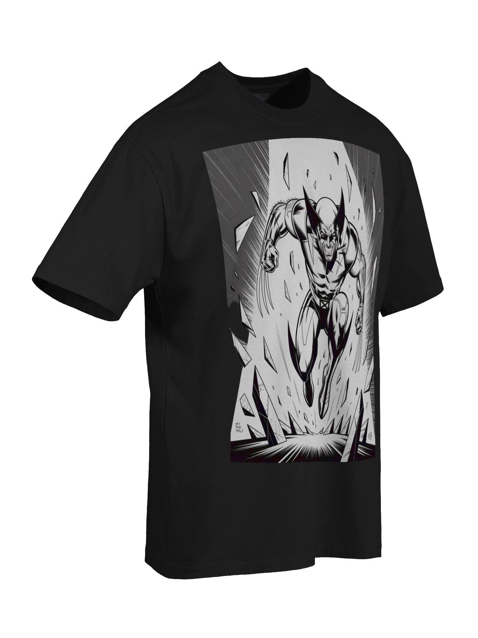 Fractured Fury: Wolverine Shattered Veil Oversized Faded T-Shirt product image (8)