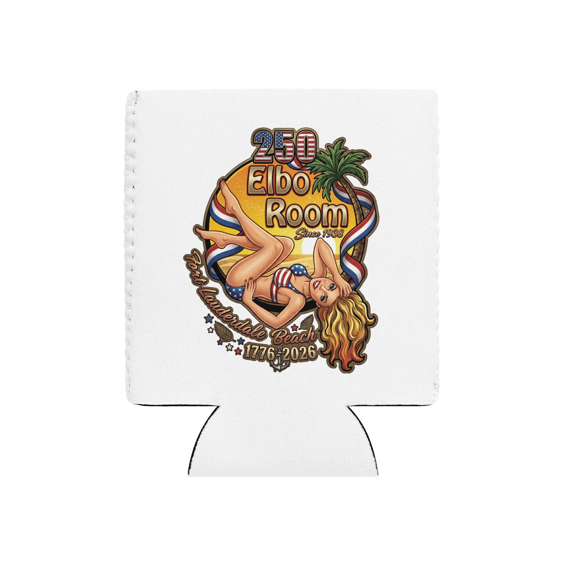 Elbo Room America 250 Merchandise Pin-Up Can Coozie | 1776–2026 Edition product image (1)