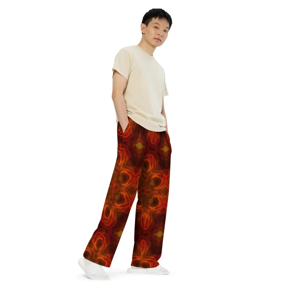 Orange Soft Kaleidoscope Wideleg Pants product image (7)