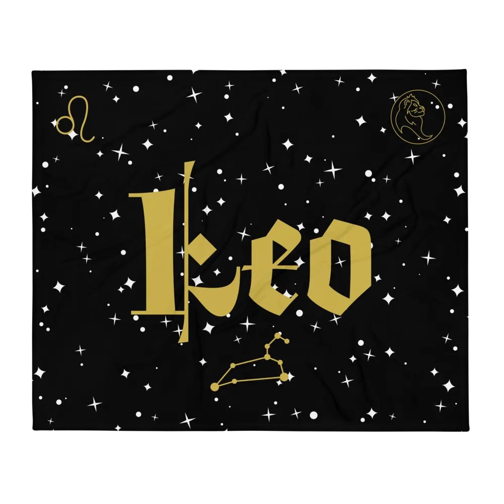 Cosmic Leo Zodiac Throw Blanket product image (2)