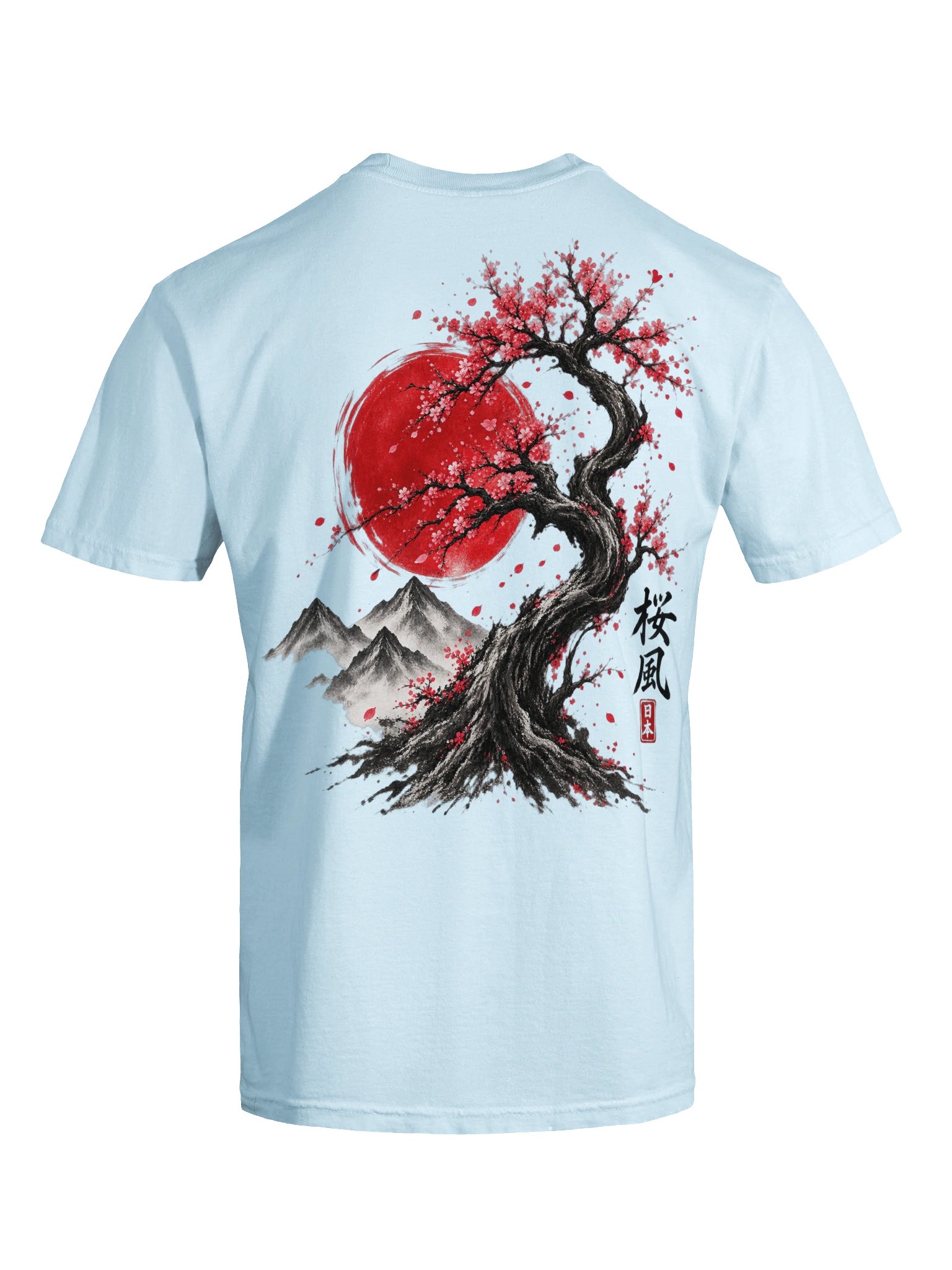 Japanese Crane & Cherry Blossom Double-Sided T-Shirt | Japanese Aesthetic Graphic Tee product image (8)