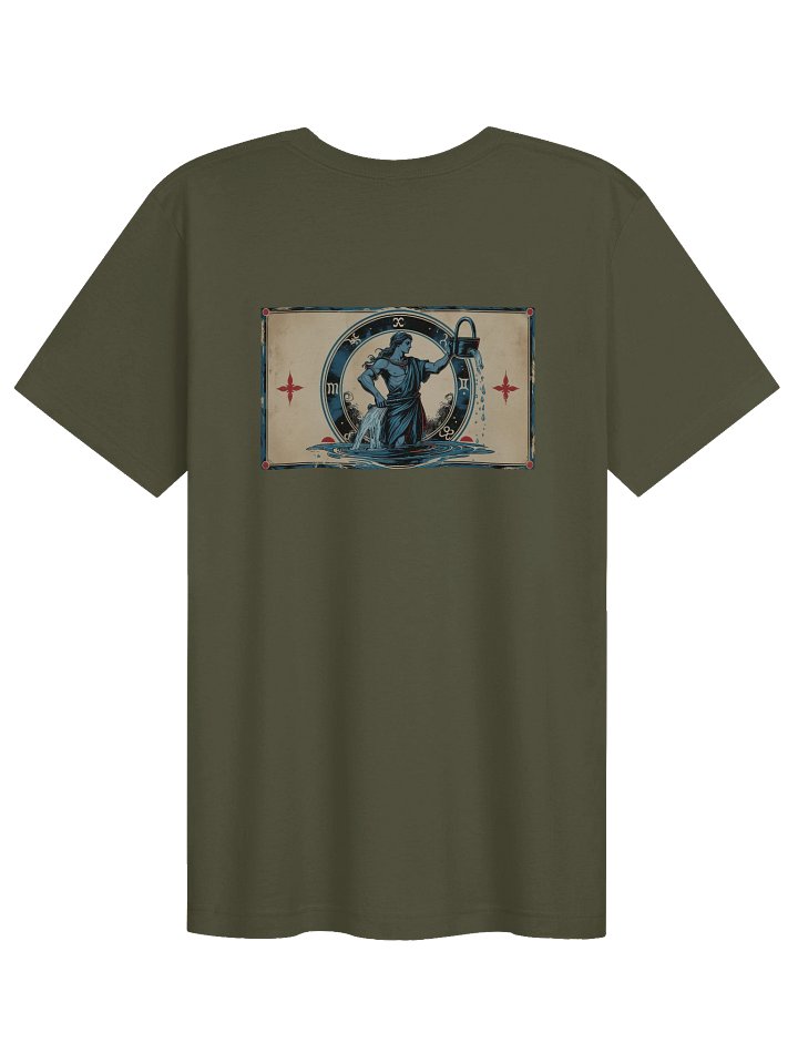 Aquarius - Gothic Zodiac T-Shirt. Blue graphic on the back. product image (2)