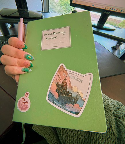 Sometimes you unintentionally match your nails to your world building notebook. I’m slowly getting back to writing and resear...