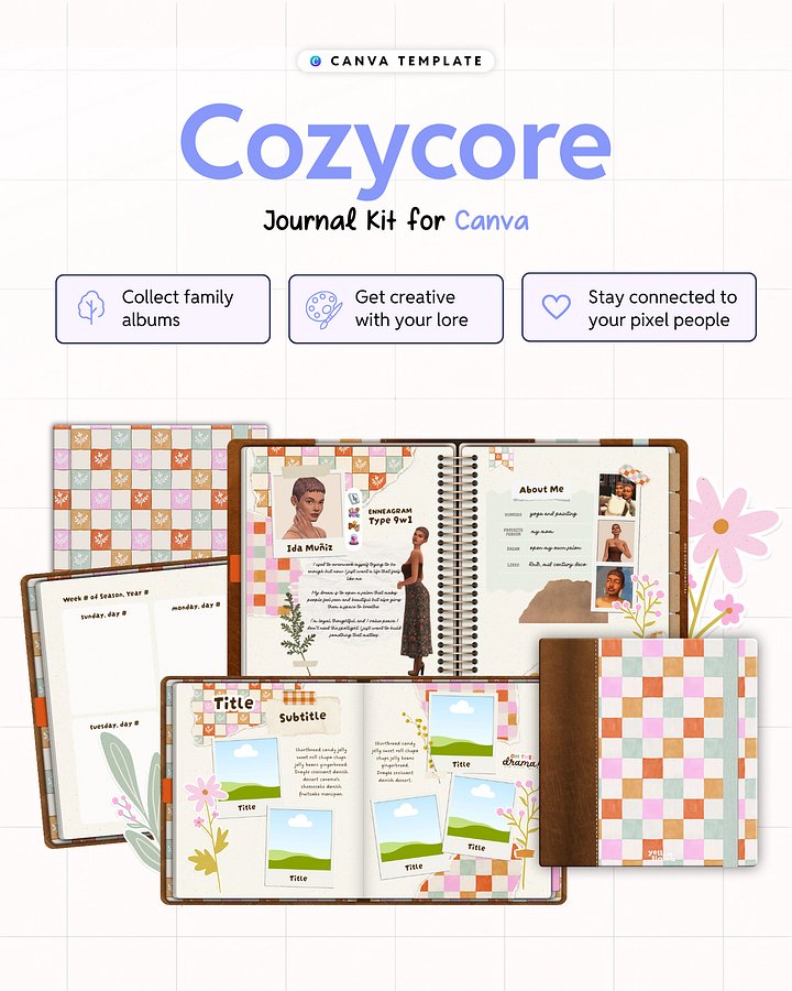 Cozycore Journal Kit for Canva product image (1)