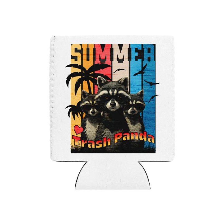 Summer Trash Panda Can Coozie Cooler product image (1)