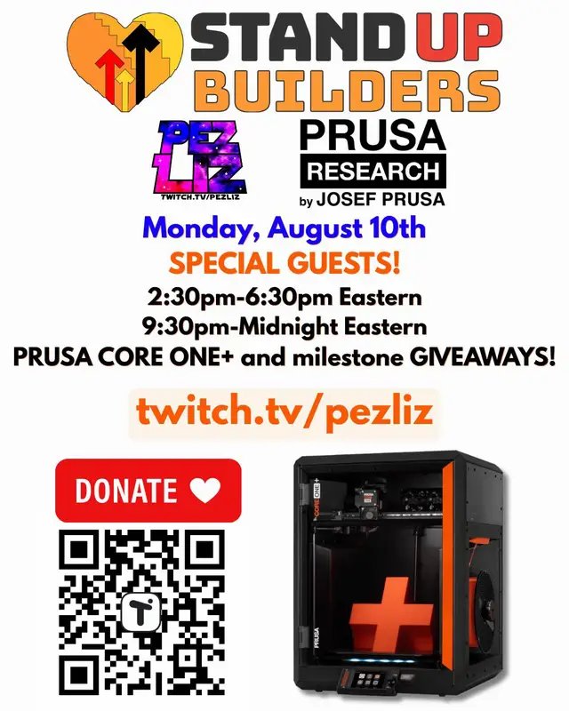 Stand Up to Cancer and have a chance to level up with a @prusa3d Core One+ @Stand Up To Cancer 