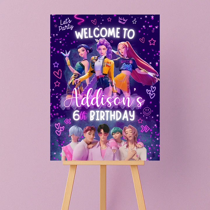 K-Pop Demon Hunters Party Welcome Sign product image (2)