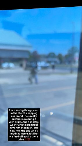 keep seeing this guy out in the streets, repping our brand—he’s really out there, wearing it with pride. And honestly, I was ...
