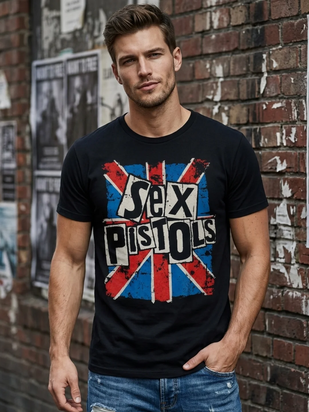 Sex Pistols T-Shirt Union Jack Distressed Vintage 1977 | Johnny Rotten Sid Vicious Punk Rock Graphic Tee | Never Mind The Bollocks Collector Shirt product image (1)