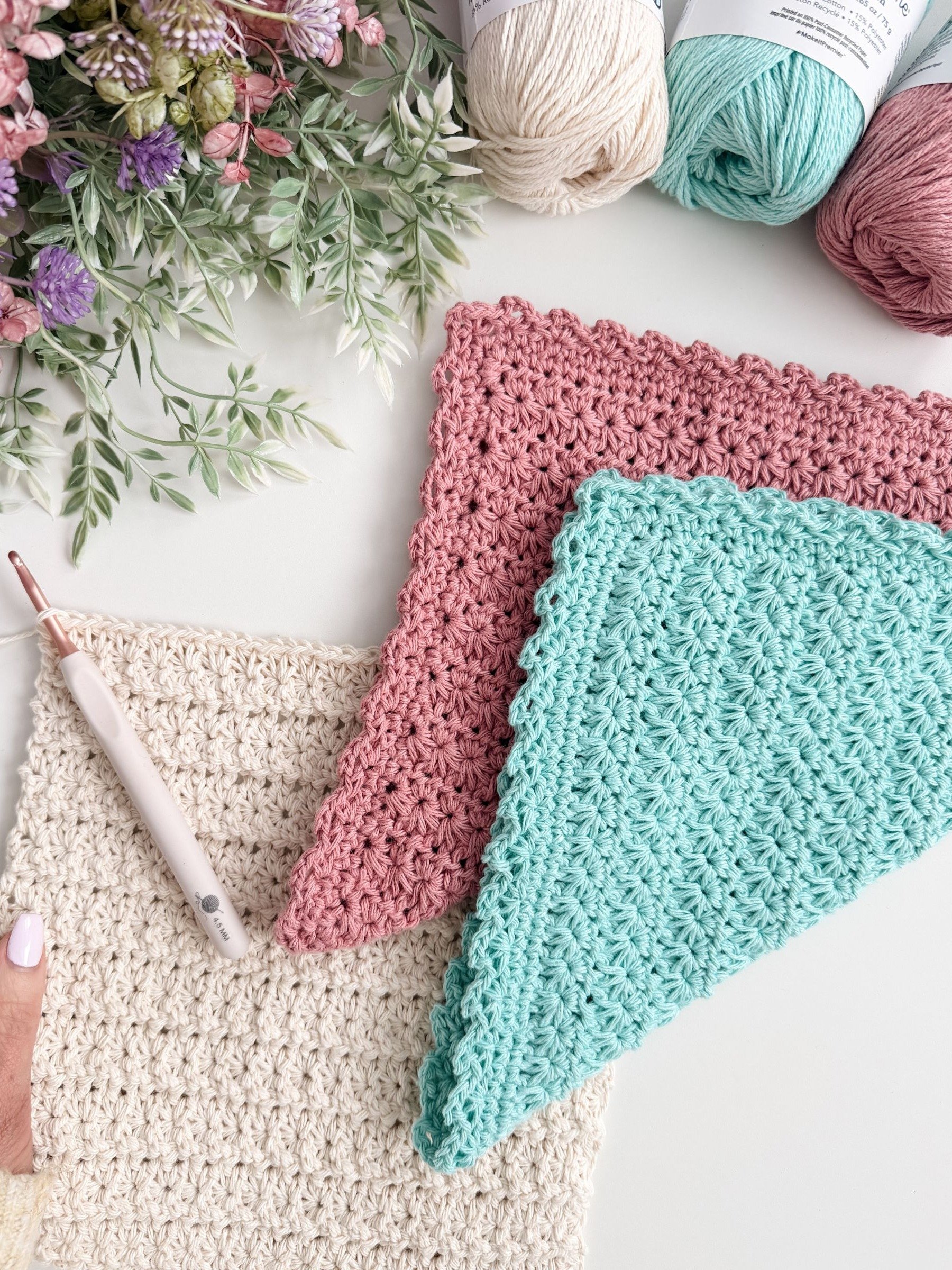 Spring Star Stitch Dishcloth Crochet Pattern product image (8)